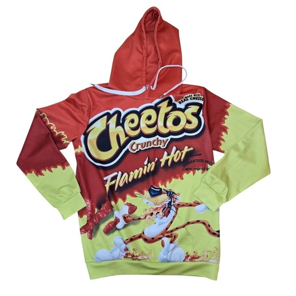 The Unbranded Brand Other - Flamin' Hot Cheetos Graphic Hoodie Pullover Kangaroo Pocket‎ Adult Medium